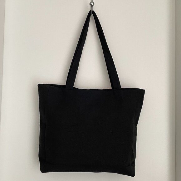 NWOT Embroidered Birds Flowers Canvas Shoulder Tote Bag Orange - Picture 3 of 5